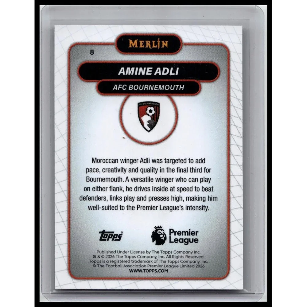 Amine Adli #8 AFC Bournemouth Vintage Merlin Refractor Base